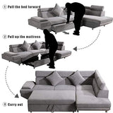 Sofa Bed Sectional Sofa Futon Sofa Bed Sleeper Sofa for Living Room Furniture Set Modern Sofa Set Corner Sofa Upholstered Contemporary Fabric FDW