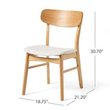 Christopher Knight Home Lucious Fabric / Oak Finish Dining Chairs, 2-Pcs Set, Light Beige Christopher Knight Home