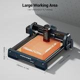 WIZMAKER 3.5W Laser Engraver, DIY Laser Engraver, Spot Size 0.04mm, Engraving Speed 12000 mm/min, Supports WiFi/Hotspot/USB, Suitable for Wood, Leather, Acrylic, and Glass Materials WIZMAKER