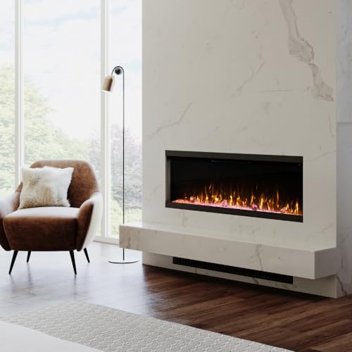 Modern Ember Aerus Skyline 60 Inch Linear Multi-Sided 3D Smart Electric Fireplace - 1,000+ Flame & Ember Bed Color Combinations, Fully or Partially Recessed | Alexa/WiFi Enabled - Remote Included Modern Ember