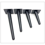 Generic Set of 4 Metal Oblique Tapered Matte Black Furniture Legs,DIY Replacement Sofa Couch Chair Legs,Coffee Table Legs,TV/Bathroom Cabinet Legs,10-72cm,with Screws (25cm/9.8in) (Black 17cm/6.7in) WoodArtSupply