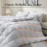 Ubauba Goose Feather Down Fiber Comforter Full Size - All Season White Fluffy Duvet Insert - Luxurious Hotel Bedding Comforter - Ultra Soft 100% Cotton Cover, Medium Warmth (82x86 Inch) Ubauba