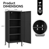 Steehoom Metal Locker Cabinet Lockable Bathroom Storage Cabinet Black 4 Tier Employee Lockers for Home, School, Office, Garage H49.21'' (Black) Steehoom