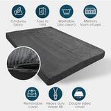 Foamma Memory Foam Futon Mattress, Double-Sided Foldout Couch Futon Mattress, 6" x 54" x 74" Full Size (Charcoal), Corduroy Fabric - Heavy Duty Sofa Bed, Thick Corded Cushion (Frame NOT Included) Foamma