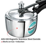 HAWKINS Triply Stainless Steel Pressure Cooker, Inner Lid Induction Cooker, (HSST15) 1.5 litres Silver HAWKINS