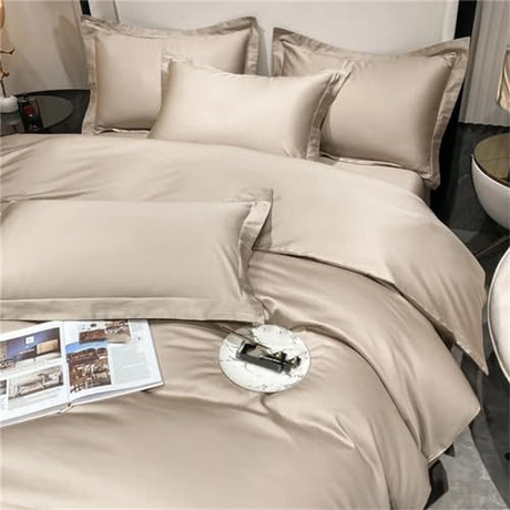 Luxury Bedding Set Cotton Duvet Cover Pillowcase Bed Linen Soft Bed Sheet Sets Luxury Silky Satin Bedding Set 13 Single Size 4pcs Suwequest