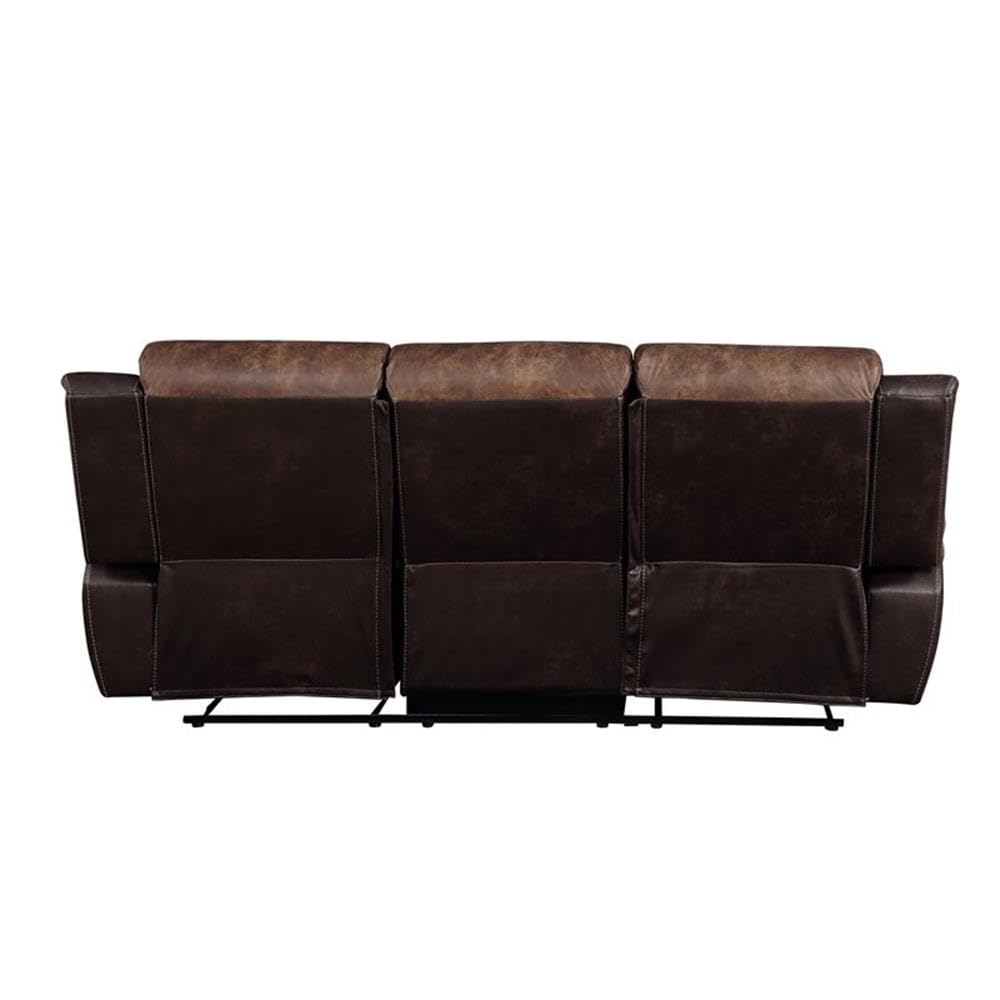 Acme Jaylen Sofa (Motion) in Toffee and Espresso Polished Microfiber Acme