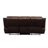 Acme Jaylen Sofa (Motion) in Toffee and Espresso Polished Microfiber Acme