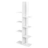 Giantex Tree Bookshelf, 7-Tier Tall Freestanding Wood Bookshelf with Anti-toppling, Modern Multipurpose Display Storage Rack Organizer Corner Shelf for Books, Photos, White Giantex