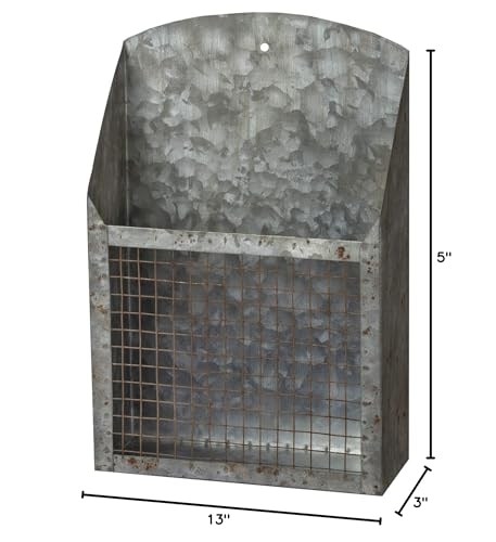 Primitives by Kathy Rustic Farmhouse Wire Bins - Handmade Galvanized Metal for Home and Kitchen Decor, Farmhouse Style Primitives by Kathy