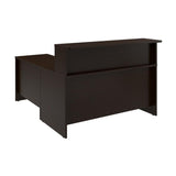 Bush Business Furniture Arrive 60W x 72D L Shaped Reception Desk with Shelf in Mocha Cherry Bush Furniture