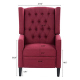 Push Back Recliner Chair,Easy Chairs for Small Spaces,Comfy Armchair,Reading Recliner Chairs for Adults,Living Room Accent Chair, Wingback and Rivets Design for Modern Recliner Chair (Red)