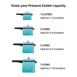 Prestige Popular Aluminum Pressure Cooker, 5 L, Silver Prestige