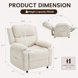 EROMMY Electric Recliner Chair, Oversized Power Recliner with USB Charging Port & Side Pockets, Heavy Duty Corduroy Reclining Sofa Chair, Wide Seat Living Room Chair for Adults, Beige
