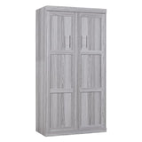 YOPTO Twin Size Murphy Bed Chest with Wardrobe and Drawers,Multifunctional Storage Cabinet Wall Bed,Folding Hidden Bed Frame W/Metal Structure,Space Saving,for Kids Bedroom,Guest Room,Gray YOPTO