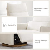 CHITA Swivel Rocker Recliner Chair, Power Nursery Glider Recliner, Nursery Rocking Chair with Adjustable Power Headrest, FSC Certified, Solid Wood Base, Cream CHITA