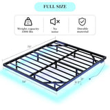 Awesofurni Floating Bed Frame Full Size with Smart LED Lights and Charging Station, Heavy Duty Modern Metal Platform Bed No Box Spring Needed - Easy Assembly and Noise Free Awesofurni