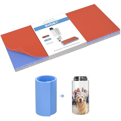 Bwenky Sublimation Tumbler Wrap Compatible with Mug Press Tumbler Heat Press Machine 3 Thicknesses for Sublimation Tumblers Blanks Products Mug Press Attachment 10 x 4.7" Sublimation Wraps Bwenky
