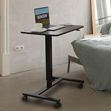 BUNOEM Mobile Standing Desk, 28x20 Pneumatic Laptop Height Adjustable Sit to Stand Table with Lockable Wheels and Gas Spring Riser (Black) BUNOEM