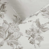 Martha Stewart - Queen Comforter Set, Smooth Sateen Front with Subtle Sheen & Lightweight Cotton Percale Reverse, 3 Piece Bed Set with Matching Pillowcases (Avery Floral Grey) Martha Stewart