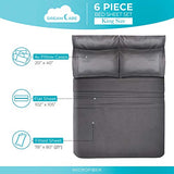 DREAMCARE King Size Sheets Set – 6 pcs Cooling Bed Sheets – up to 21” Deep Pocket King Sheet Set - 2500 Supreme Collection – Extra Soft 100% Brushed Microfiber Hotel Luxury with Side Pocket - Gray DREAMCARE