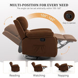 Korser Recliner Chair, 360 Swivel Rocker Chair for Adults, Small Rocking Recliner for Small Spaces, Upholstered Fabric Glider Recliner Nursery