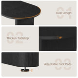 GarveeHome 70.8 Inch Oval Dining Table for 6-8 People, Long Large Kitchen Table with Thick Sturdy Wooden Base, Farmhouse Dining Room Table for Kitchen, Living Room, Office (Black) GarveeHome