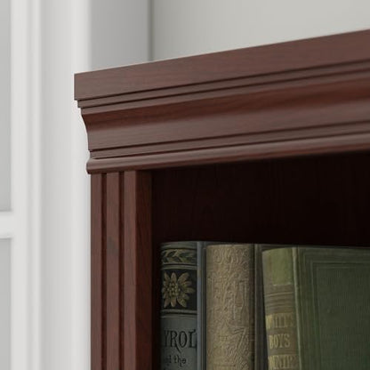 Saratoga Tall 5 Shelf Bookcase in Harvest Cherry by Bush Business Furniture - WoodArtSupply