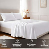 SGI bedding 100% Egyptian Cotton Sheets Full XL Size - 1000 Thread Count Luxury Hotel Sheets, 18" Deep Pocket, Soft & Breathable 4-Piece White Sheet Set SGI bedding
