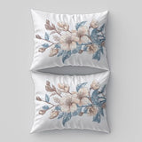 White 3 Piece Duvet Cover Set, 1 Printed Zipper Closure Duvet Cover with 2 Pillow Shams, Ultra Soft Brushed Microfiber Single with Minimalist Flowers Watercolor Generic