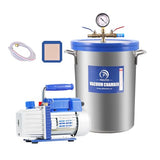 9 Gallon Tempered Glass Vacuum Chamber with Two Rubber Seals, 33L Stainless Steel Degassing Chamber Kit with 5 CFM 1/3HP Single Stage Vacuum Pump Without Oil, Perfect for Stabilizing Wood P PBAUTOS