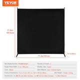 VEVOR Room Divider, Single Panel Room Divider, 6FT Privacy Screen Indoor, Partition Divider for Room Separation, Freestanding Room Divider Panel for Office, Bedroom, Black VEVOR