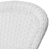 Jeco 3 Piece Wicker Chair and End Table Set without Cushion, White Jeco