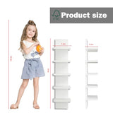 Bloddream 5 Tier Wall Shelves White, Vertical Column Shelf Floating Storage Home Decor Organizer Tall Tower Design Utility Shelving Bedroom Living Room, 30.7, 31