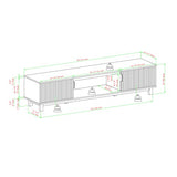 Walker Edison Walton Modern Fluted-Door Low Stand for TVs up to 80 Inches, 70 x 15.75 x 16 inches, Mocha Walker Edison