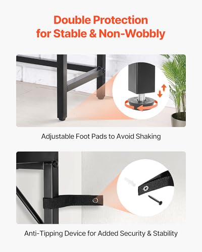 VEVOR Marble Console Table, Modern Narrow Long Console Table with Power Outlet, Thin Sofa Side Table with Iron Tubes, Anti-Tip Device and Triangular Support for Living Room, Hallway, Entryway, Foyer VEVOR