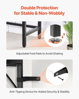VEVOR Marble Console Table, Modern Narrow Long Console Table with Power Outlet, Thin Sofa Side Table with Iron Tubes, Anti-Tip Device and Triangular Support for Living Room, Hallway, Entryway, Foyer VEVOR