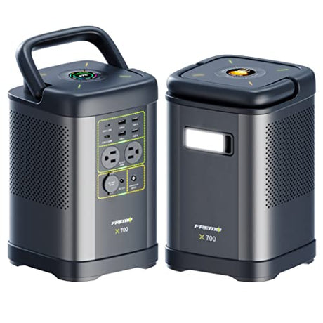 FREMO Portable Power Station X700,662Wh LiFePo4 Battery Solar Generator w/2 Upto 110V/1000W AC Outlet,DC 12V Car and USB Ports(Solar Panel Optional), Solar Generator for Home Use,Outdoor Camping,RVs Fremo