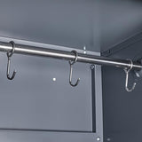 NICEGDLT Metal Storage Cabinet with Lock,72" Garage Storage Cabinets with Hanging Rod & S-Hooks,Large Storage Cabinet with Shelves,Locking Tool Utility Closet for Home,Garage,Utility Room,Dark Grey NICEGDLT