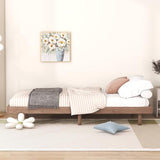 Dolonm Twin Size Floating Bed Frame, Modern Low Profile Platform Bed Frame, Floating Design Bed Slats Support, Noise Free, No Box Spring Needed, Easy Assembly, Walnut Dolonm