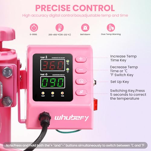 Whubefy Upgraded Heat Press Machine 12x15, 8 in 1 Clamshell Heat Press Combo w/DTF, Sublimation Paper, Tumbler Heat Press 11-20oz, Vinly/HTV/Sublimation/Heat Transfer/Shirt Heat Press Machine Whubefy
