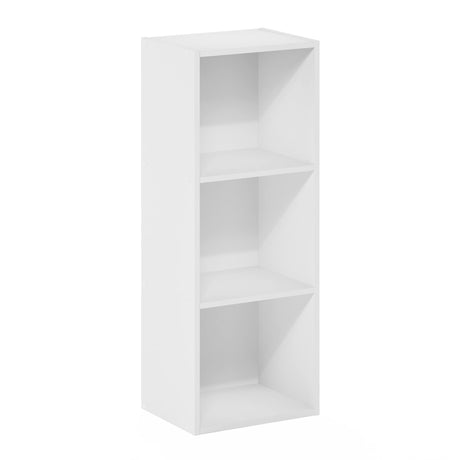 Furinno Pasir 3-Tier No Tool Assembly Open Shelf Bookcase, White Furinno