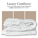 Bamboo Bay All Season King Size Comforter, 100% Viscose Made from Bamboo, Soft Quilted Down Alternative Duvet Insert with Corner Tabs, Breathable Cooling Bedding, 94 x 104 Inch Bamboo Bay