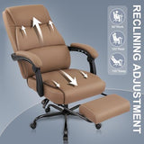 Misolant Big and Tall Office Chair with Footrest, High Back Desk Chair with Linkage Armrest, 90-155° Recline Executive Computer Chairs with Adjustable Height for Home Misolant