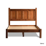 Grain Wood Furniture Shaker Solid Wood Panel Platform Bed, Queen Size, Walnut Grain Wood Furniture