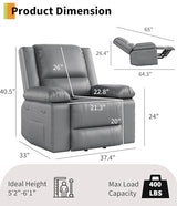 Garvee Power Lift Recliner Chair - Heat and Massage, PU Leather Electric Lift Recliner for Elderly & Mobility Impaired，Reclining Sofa with Side Pocket for Living Room