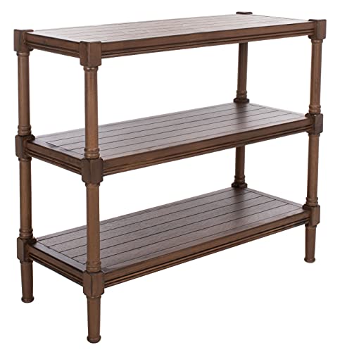 SAFAVIEH Home Collection Rafiki Brown 3-Shelf Console Table CNS5715C SAFAVIEH