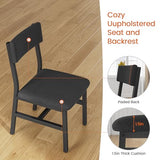 Itaar 5-Piece Dining Table Set for 4-6 People, 63" Extendable Kitchen Table and 4 Cushion Chairs, Dining Room Table with MDF Board & Metal Frame for Small Space, Easy Clean, Black Itaar