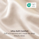 Bedsure Satin Pillowcases, Similar to Silk Pillow Cases Queen Size Set of 2, Cooling Pillow Case for Sleeping Women with Envelope Closure, Gifts for Women Men, Beige, 20x30 Inches, 2pcs Bedsure