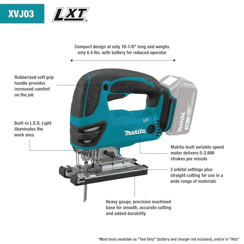 Makita XT1001SM 18V LXT® Lithium-Ion Cordless 10-Pc. Woodworking Combo Kit (4.0Ah) - WoodArtSupply